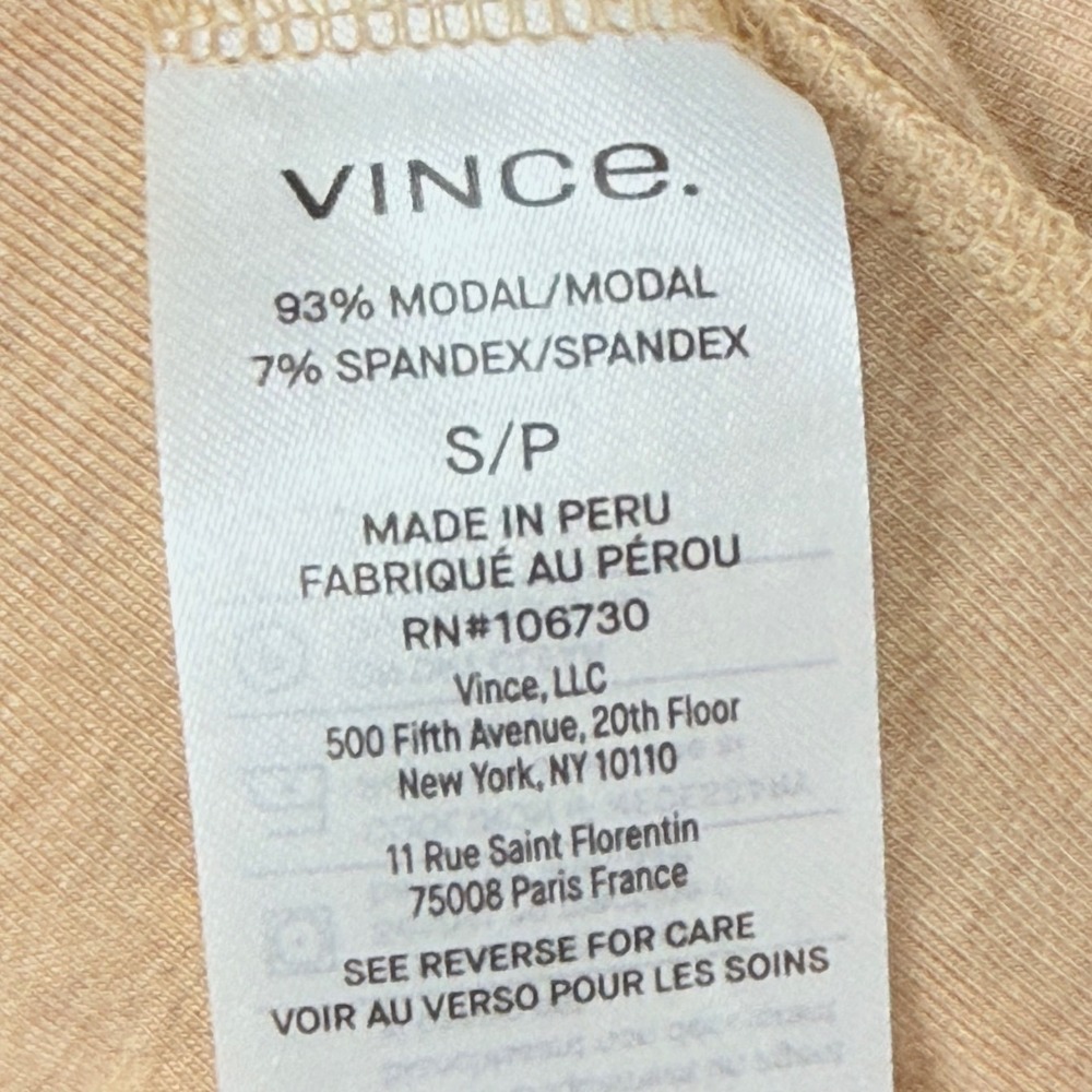 Vince Sleeveless Modal Turtleneck Top Women Small Tan Stretch Minimalist Basic - Picture 6 of 10
